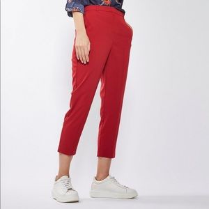 TOPSHOP Petite High Waist Cigarette Trousers.